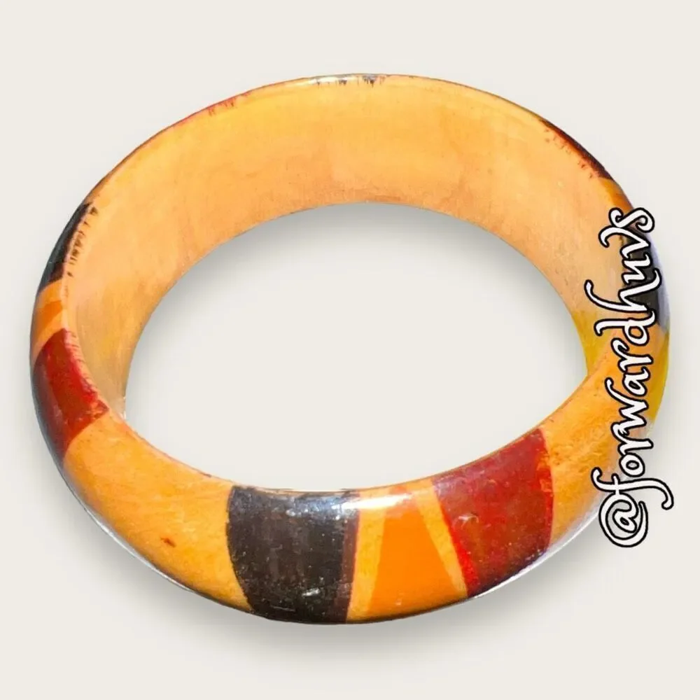 Bundle Sale 3 for $15 | Stunning Hand-Painted Wood Bangle Bracelet